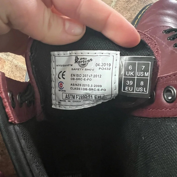 Like New Dr Martens Red Safety Work Boots, size 8 - Picture 5 of 5